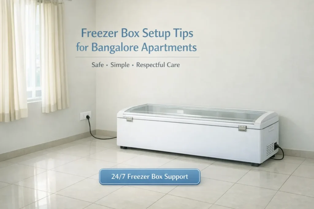 freezer box rentals in Bangalore apartment setup for funeral preparation