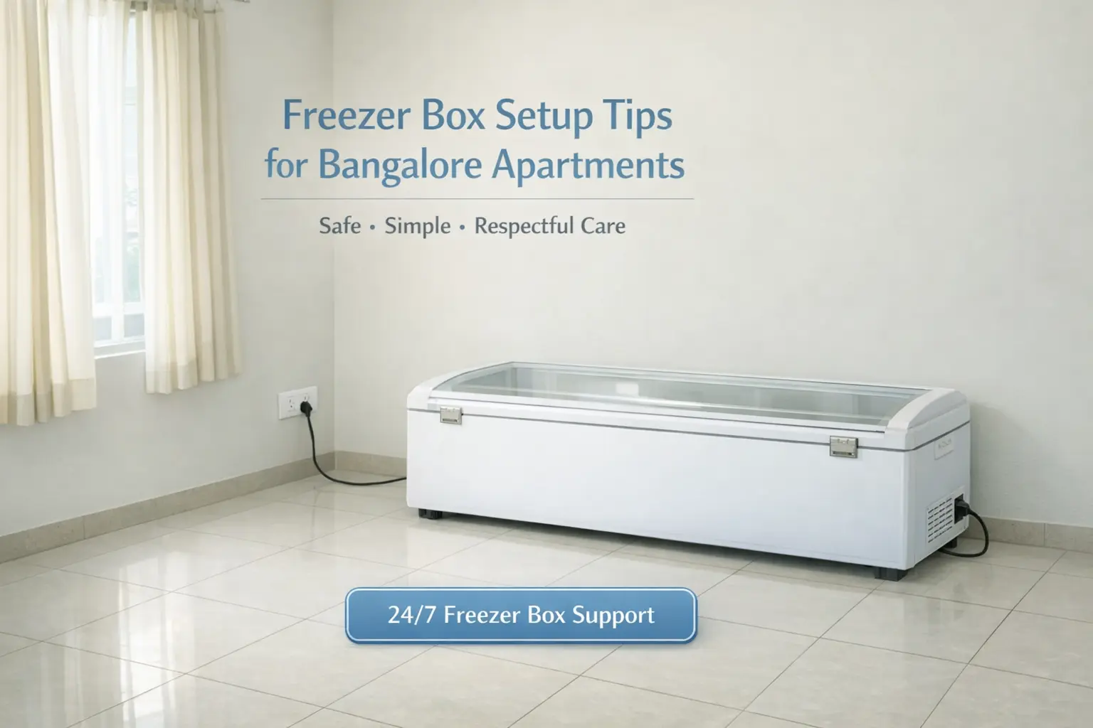 freezer box rentals in Bangalore apartment setup for funeral preparation
